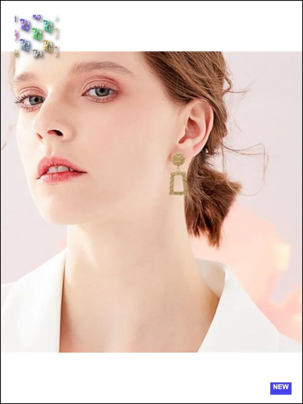 Gold Geometric Dangle Earrings - Hypoallergenic Statement Jewelry